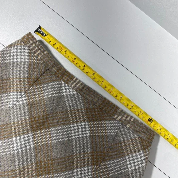 Vintage B. Moss Maxi Skirt Womens 4 Y2K 90s Brown Plaid Wool Blend Academia - Picture 11 of 16